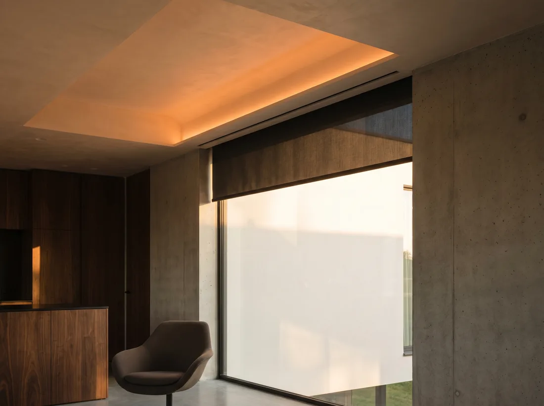 Concealed motorised blinds installed flush within a ceiling recess — a Blind Solutions BlindSpace installation