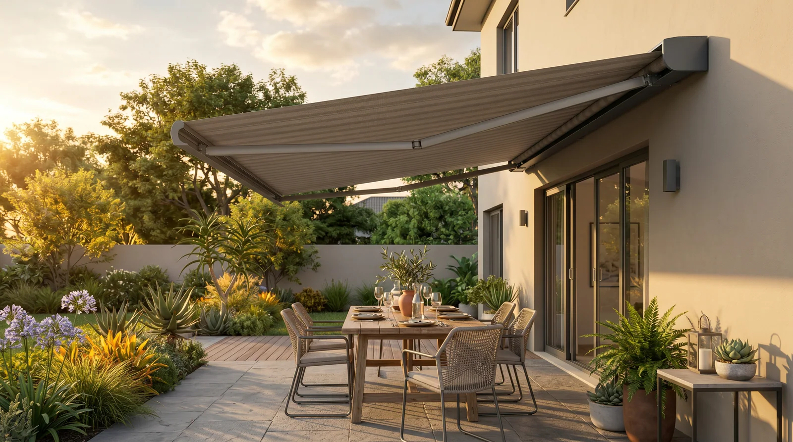 Retractable (Portofino) — on a South African patio, Blind Solutions South Africa