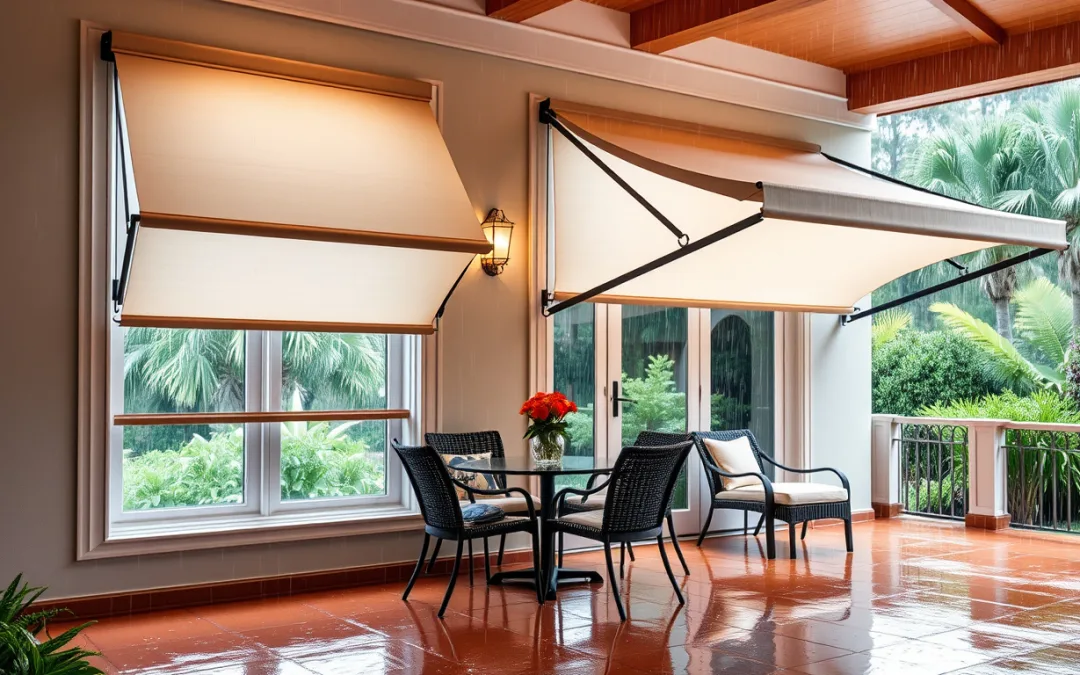 Stay Ahead of Nature’s Fury: How Motorized Blinds and Awnings Can Protect Your Home from Sudden Downpours